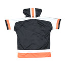 Champion Snap-Front Hooded Short Sleeve Windbreaker Jacket - Black/White/Orange