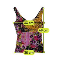 Top de alças Ferrone com Patchwork floral