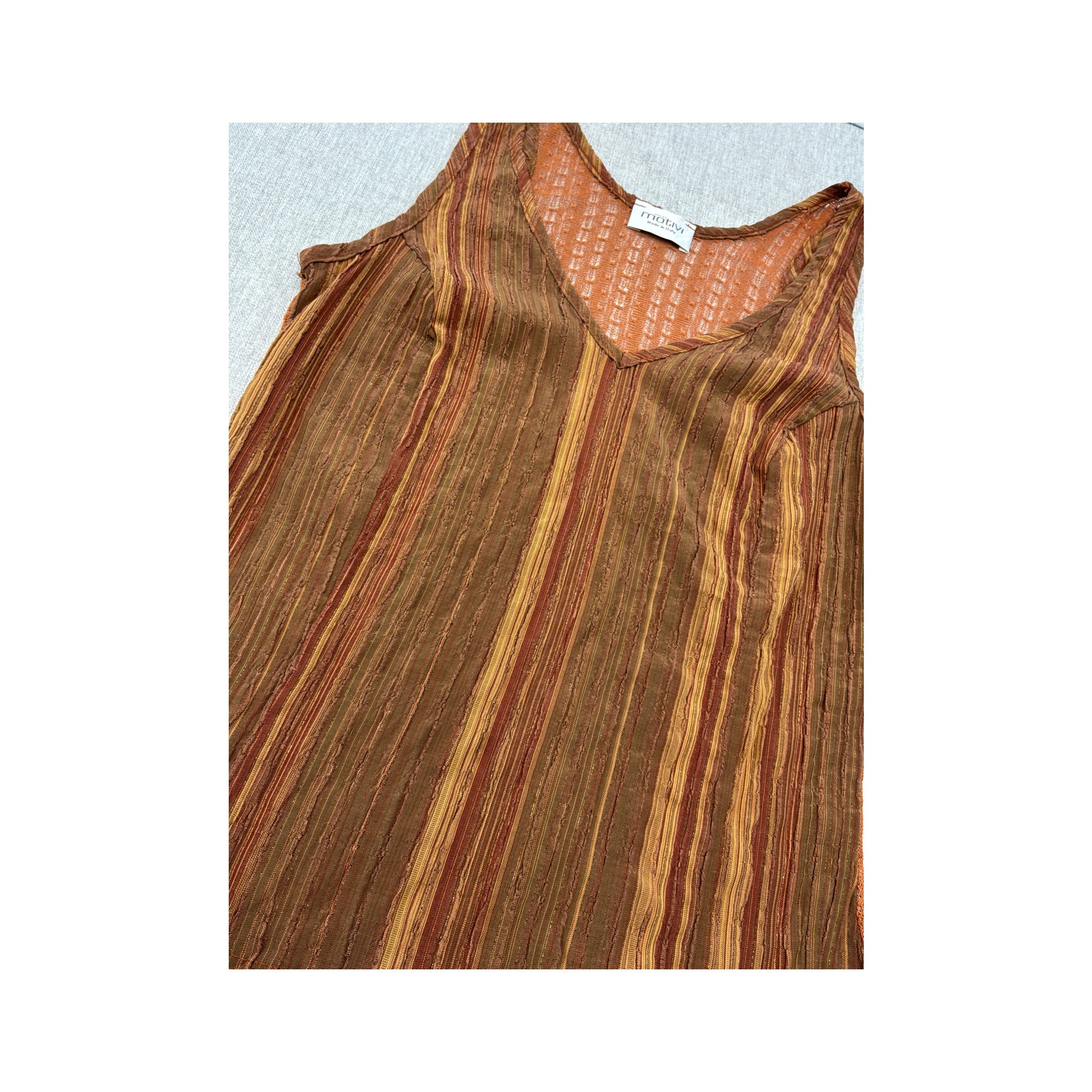 Motivi Textured Striped Knit Tank Top