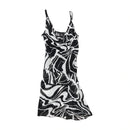 Specchio Abstract Print Cowl Neck Slip Dress