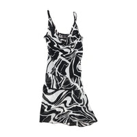 Specchio Abstract Print Cowl Neck Slip Dress