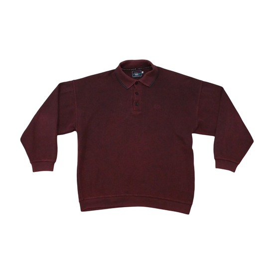 Limited Edition Vintage Cotton Blend Rib Knit Collared Sweater
