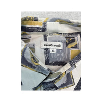 Camisa roberto carlo vintage em Viscose com estampado geométrico abstrato