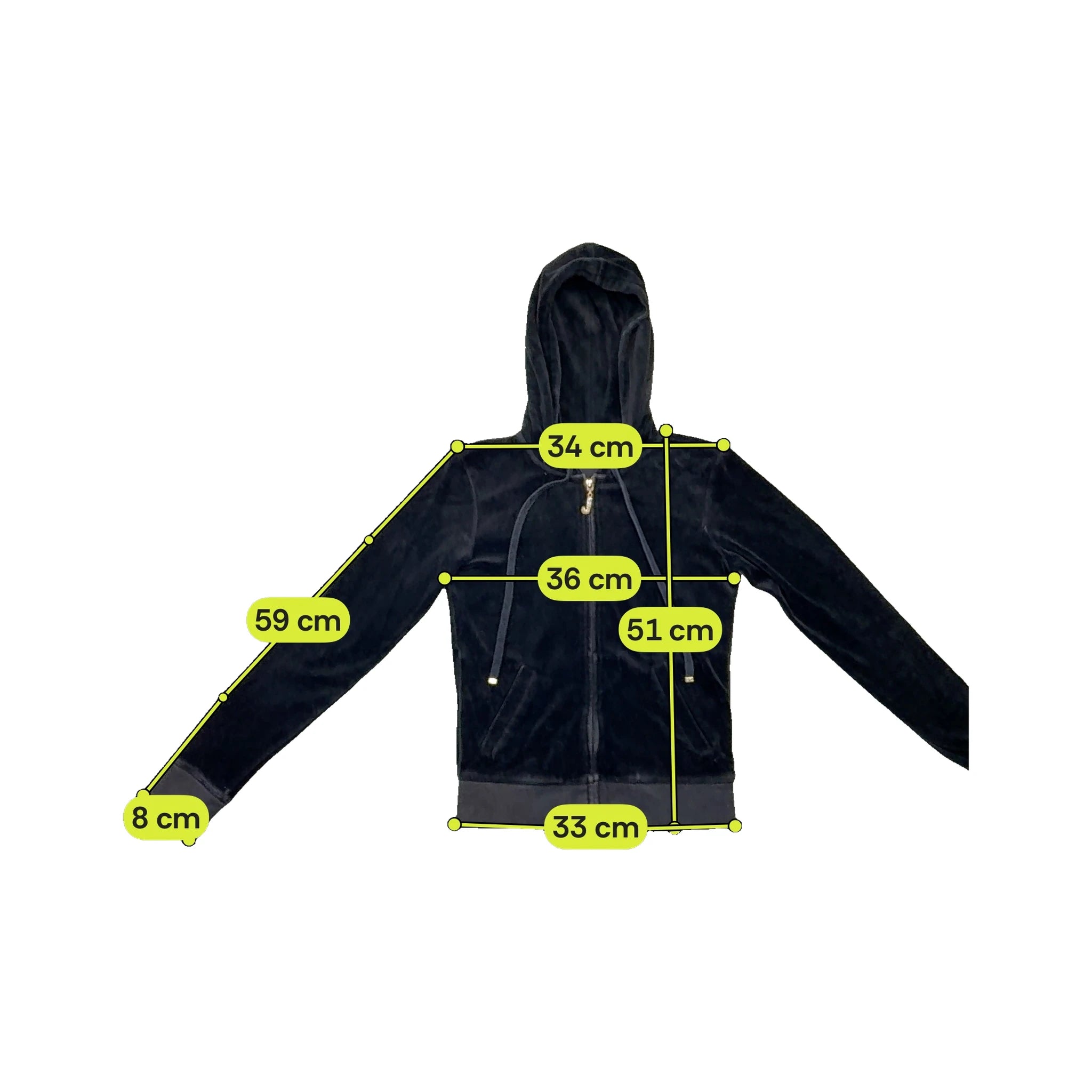 Juicy Couture Black Velour Zip Up Hoodie