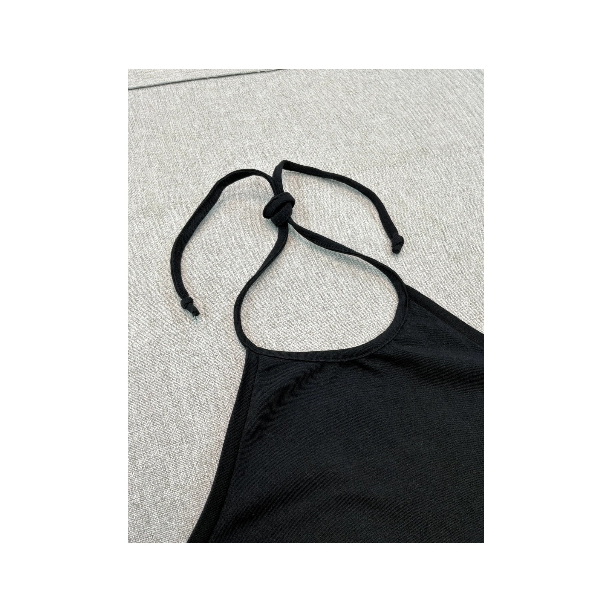 Américo Tavar Black Halter Tank Top