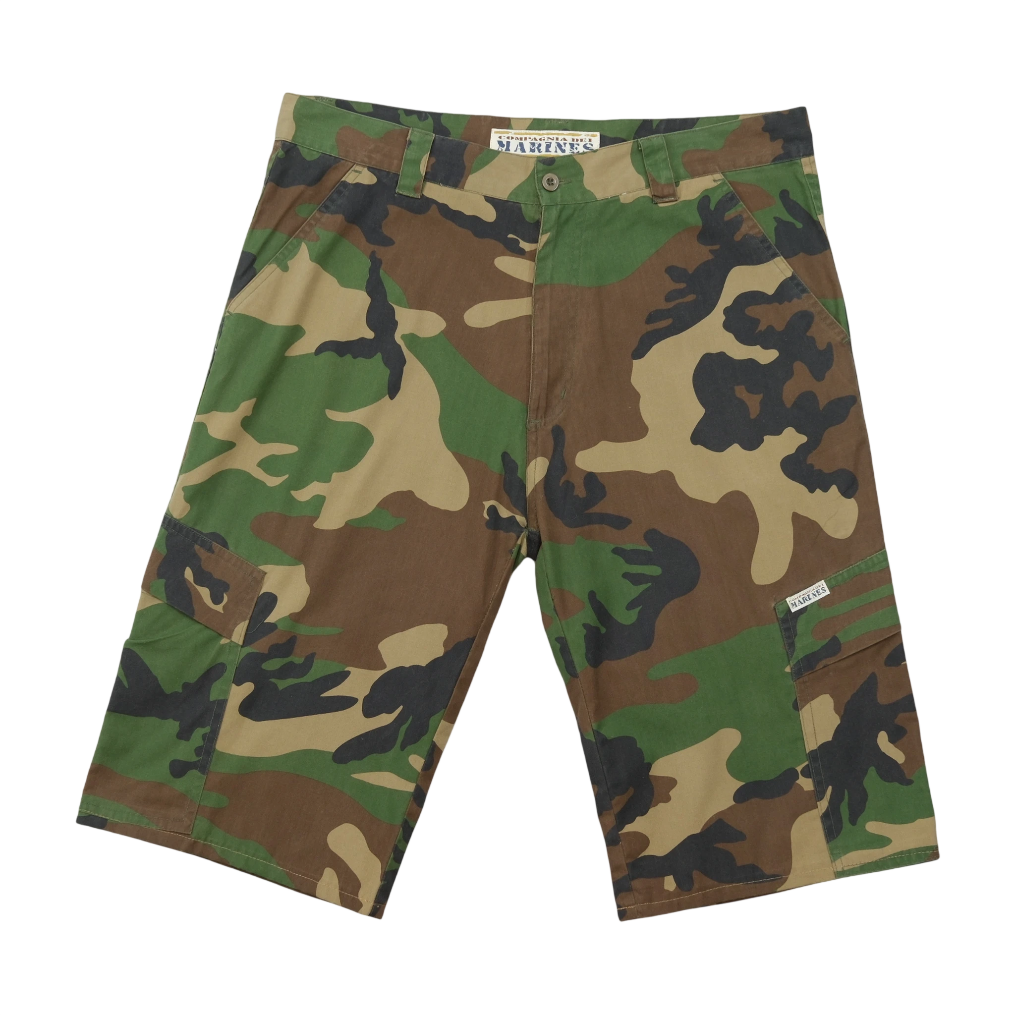 Compagnia dei Marines Woodland Camo Cotton Cargo Shorts