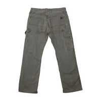 Calças de trabalho de carpinteiro Dickies vintage cinzentas em algodão Desgastadas