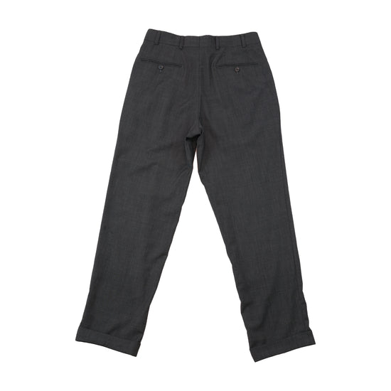 Vince Charcoal Pleated Cuffed Trousers