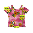 T-shirt floral com Ombros Vazados