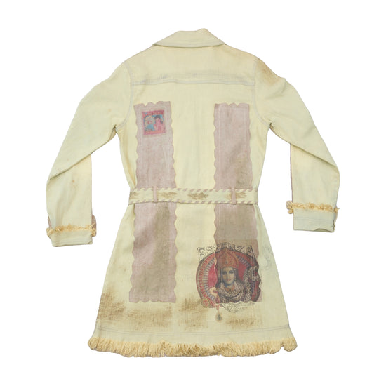 Essenza Patchwork Leather Trim Graphic Jacket
