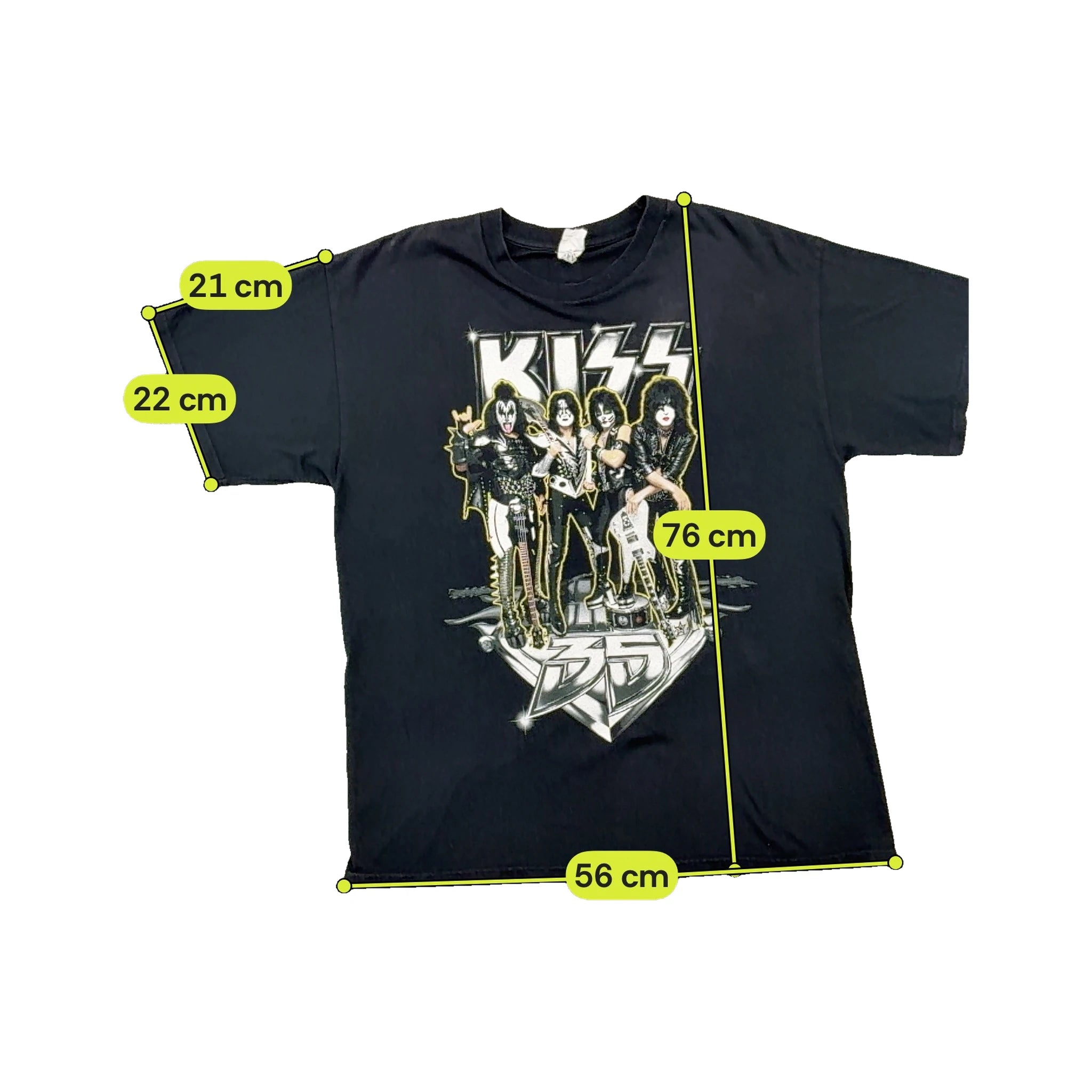 T-shirt de Banda KISS Alive 35 com estampado nos Dois Lados