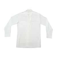 Camisa de Vestir Cauda vintage branca em poliéster e algodão com Punho Duplo