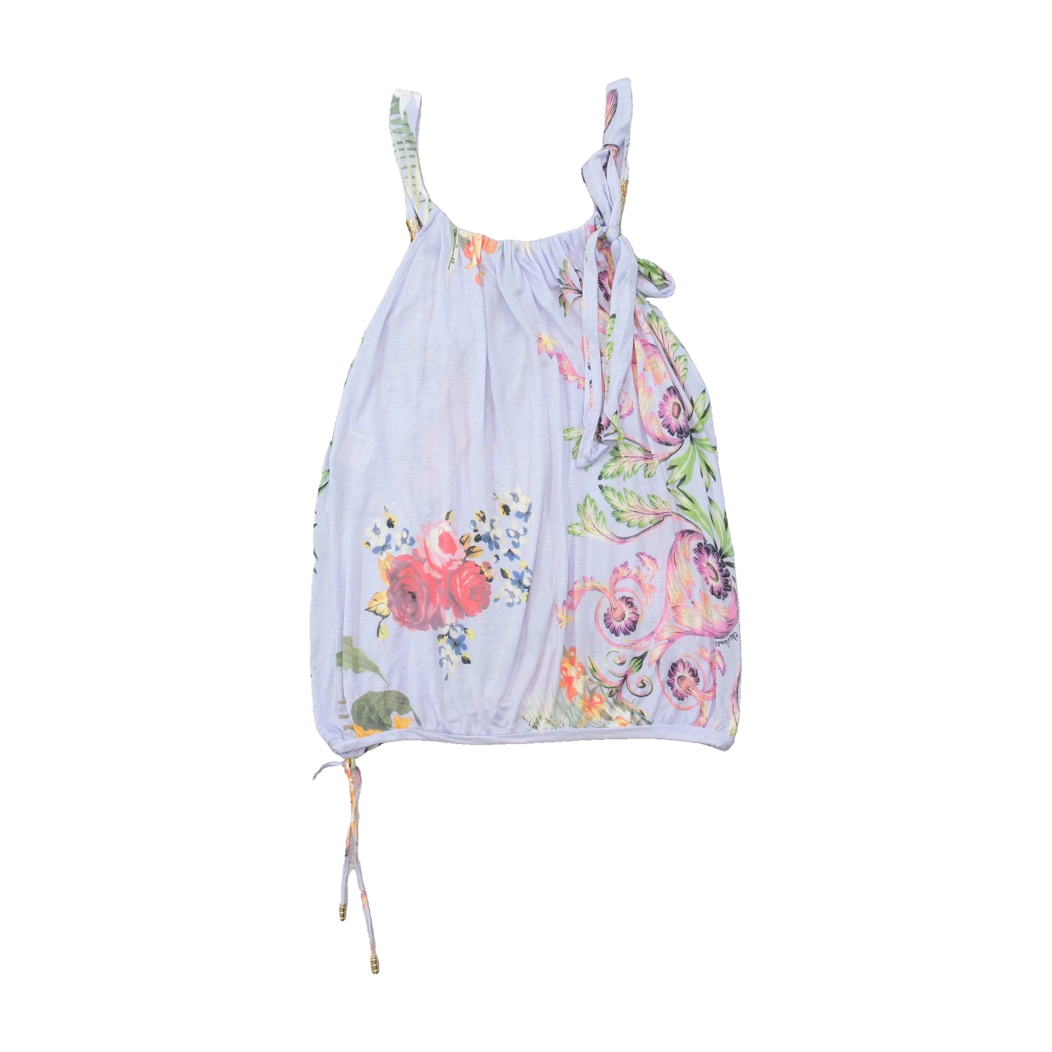 Blusa Roberto Cavalli Class em Viscose com estampado floral e Bainha Balão