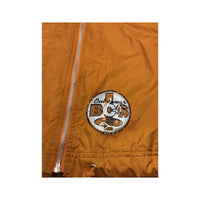 Vintage Orange Lightweight Polyester Zip Front Jacket with Point Collar