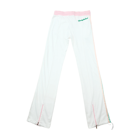 Cotton Pastel Side-Stripe Zip Hem Track Pants