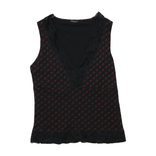 Phard Floral Lace Trim Tank Top