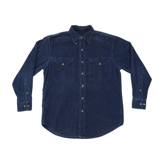Jeffrey Banks Vintage Navy Cotton Corduroy Button-Up Shirt
