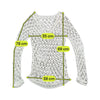 Open Knit Crochet V-Neck Sweater
