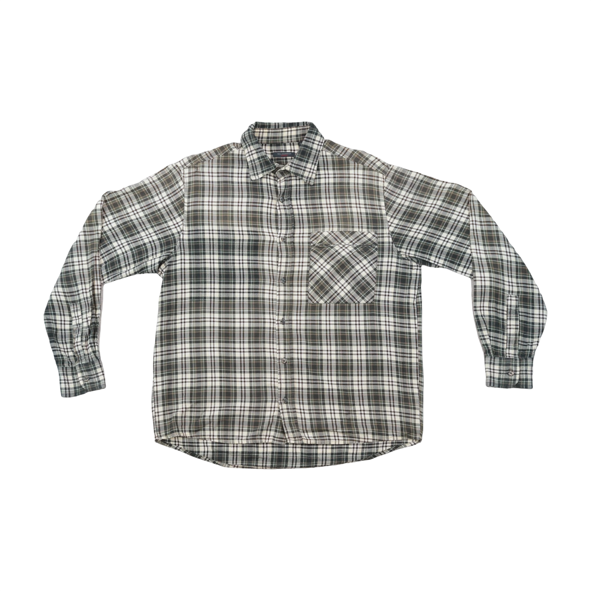 Camisa Sea Barrier Basic em algodão verde em xadrez