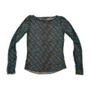 Mexx Sheer Abstract Print Long Sleeve Blouse