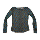 Mexx Sheer Abstract Print Long Sleeve Blouse