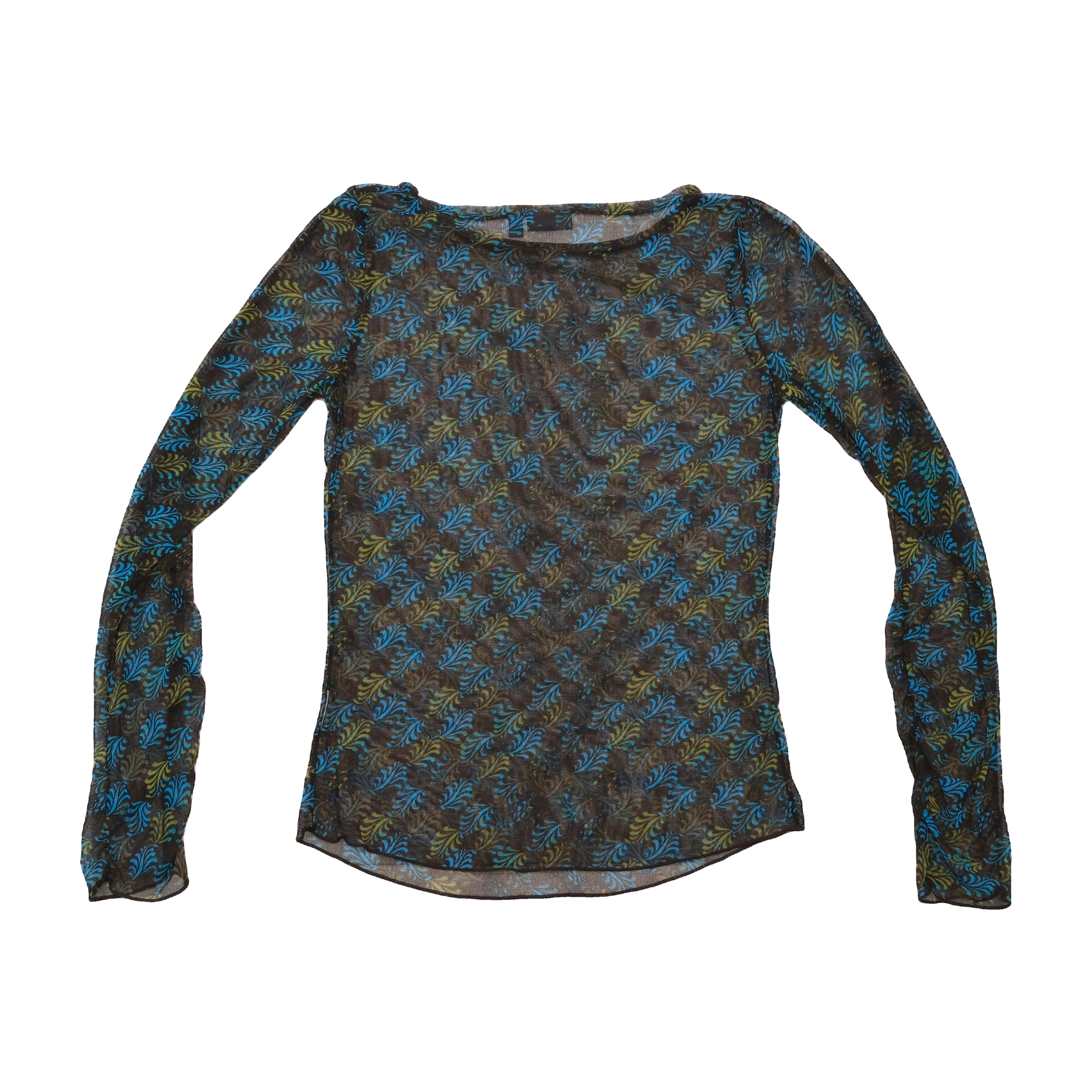 Mexx Sheer Abstract Print Long Sleeve Blouse