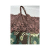 Brown Floral Lace Trim Slip Dress