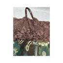 Brown Floral Lace Trim Slip Dress