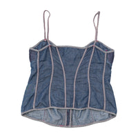 Scervino Street Pintucked Cotton Linen Tank Top