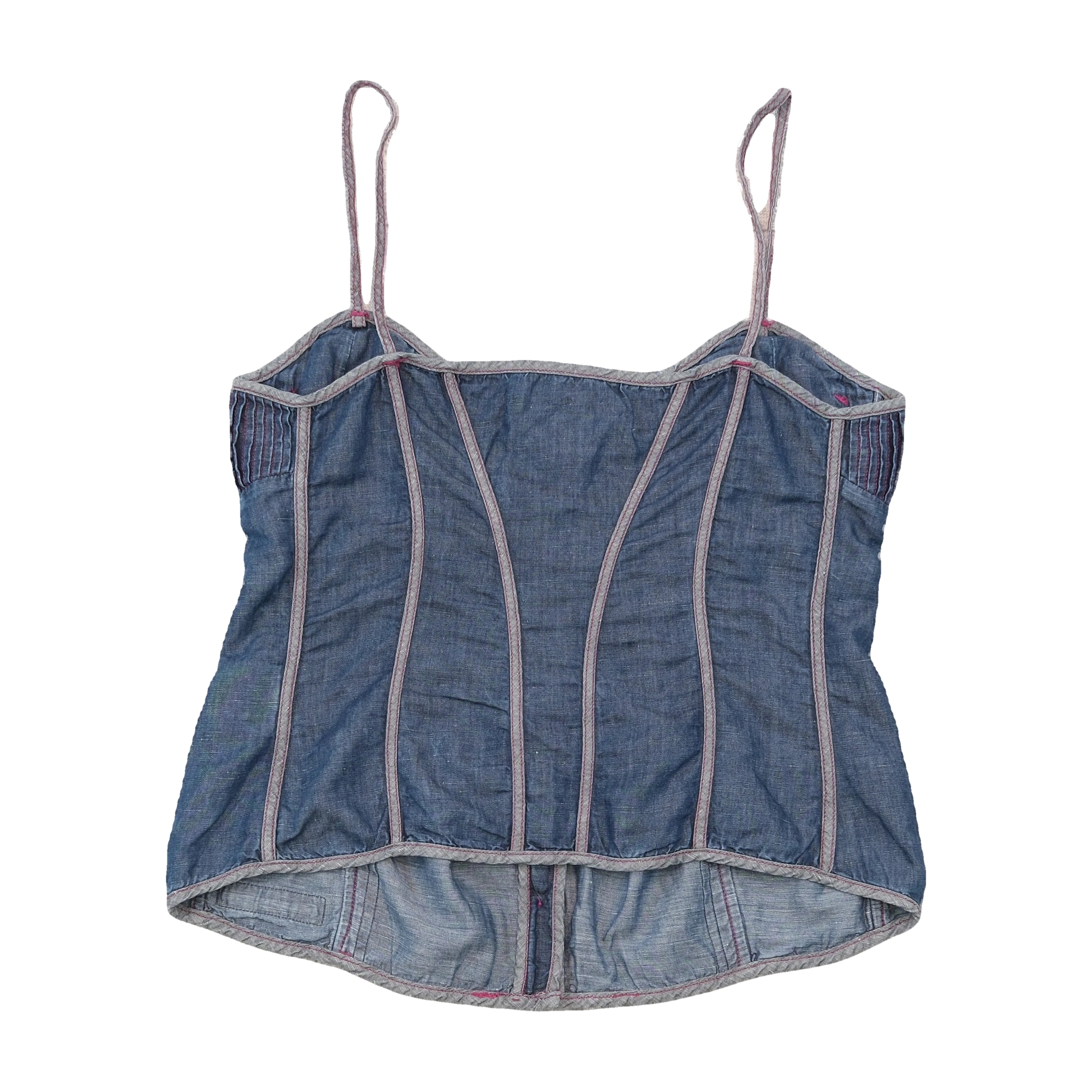 Scervino Street Pintucked Cotton Linen Tank Top