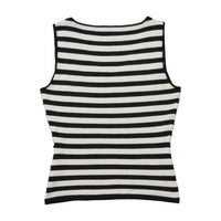 Top de alças Roccobarocco Jeans às riscas com Recortes