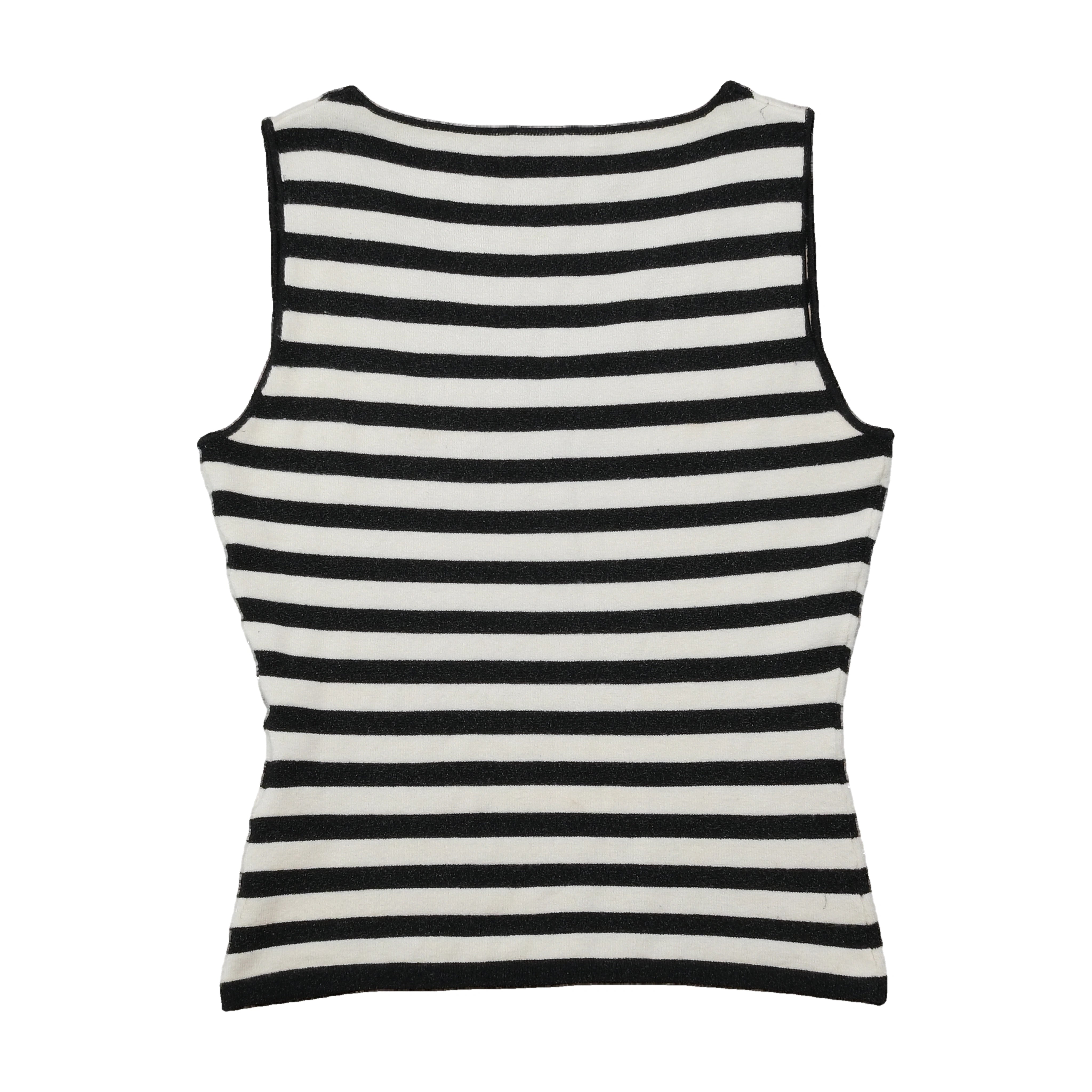 Top de alças Roccobarocco Jeans às riscas com Recortes