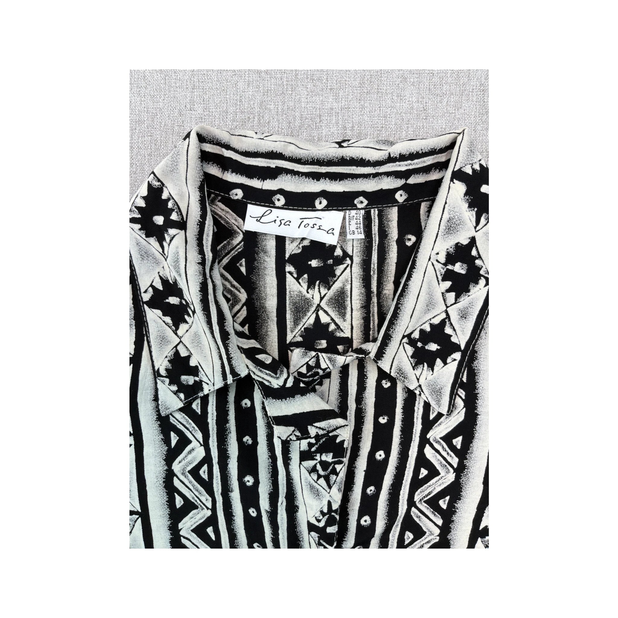 Lisa Tossa Monochrome Pattern Button Up Shirt