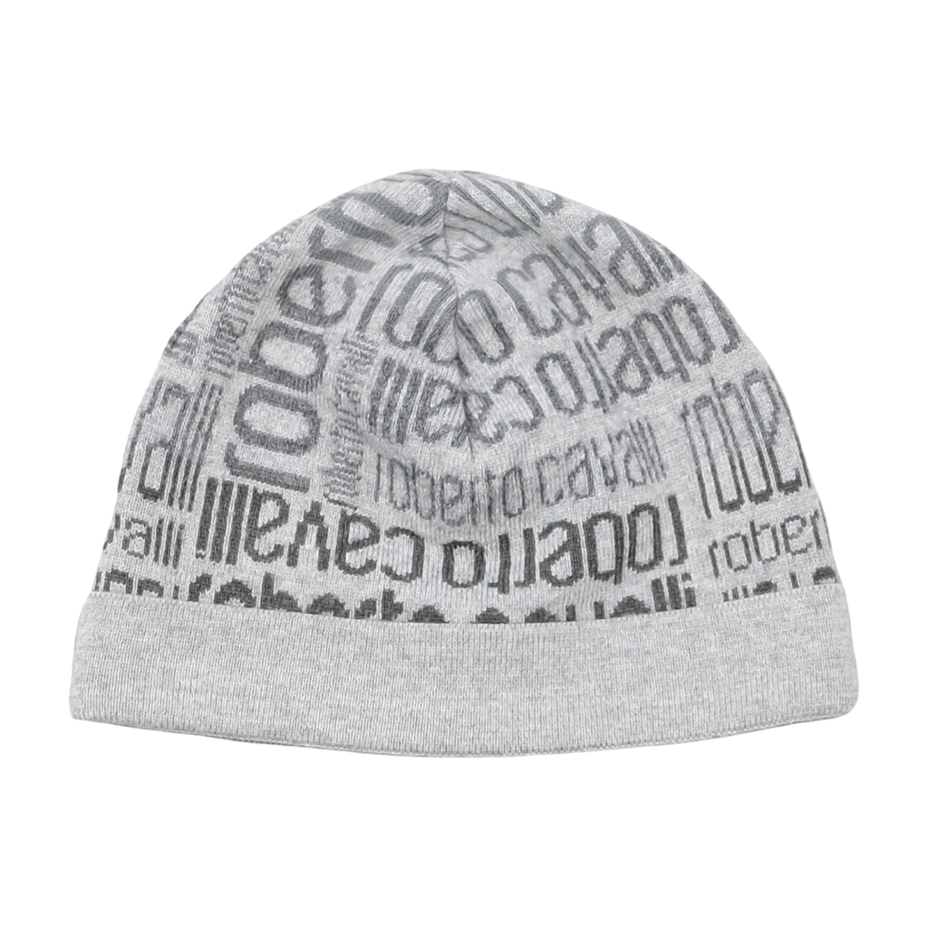 Roberto Cavalli Logo Pattern Knit Beanie