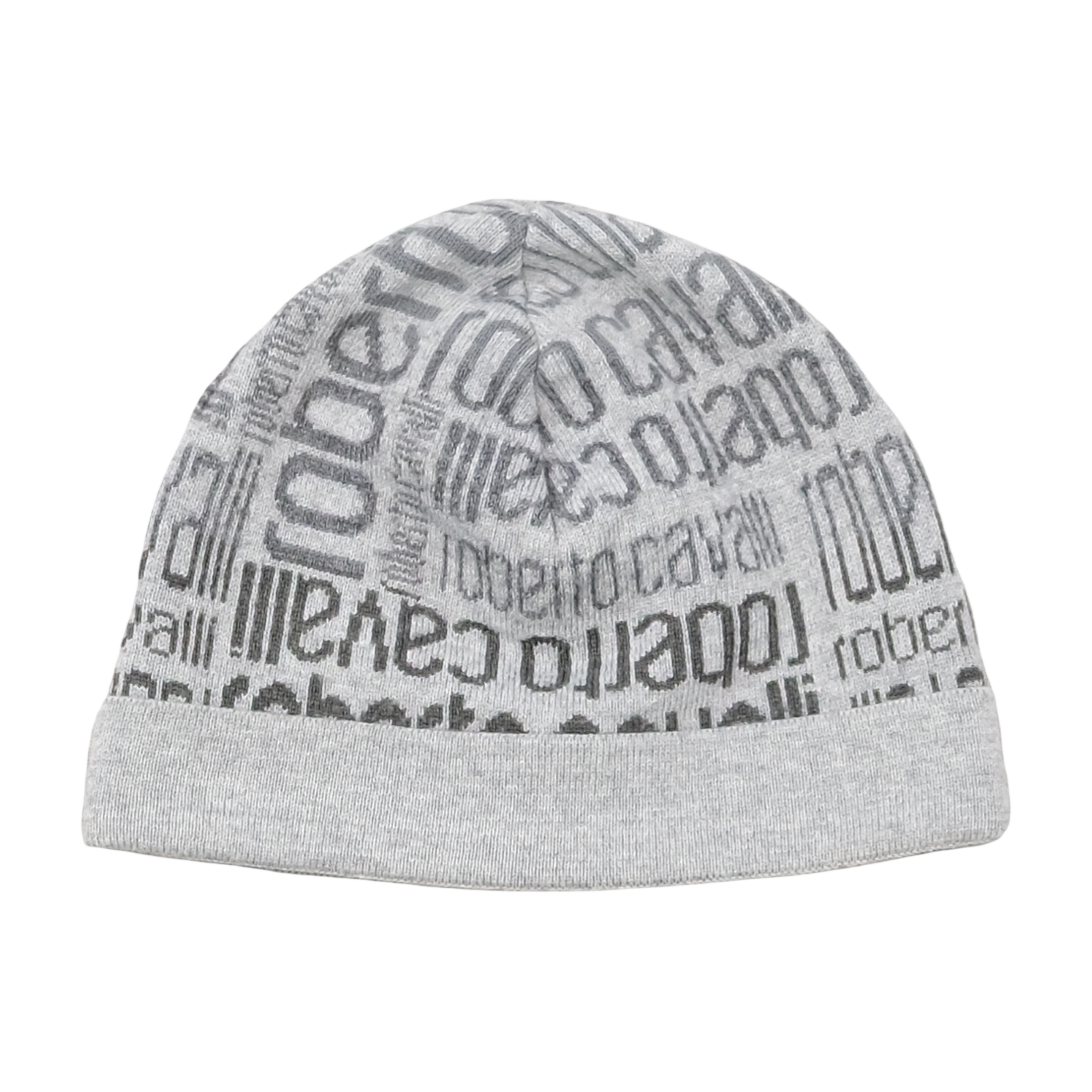 Roberto Cavalli Logo Pattern Knit Beanie