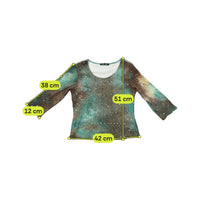 Blusa Only Nine Petite em Rede Tie-Dye com Lantejoulas