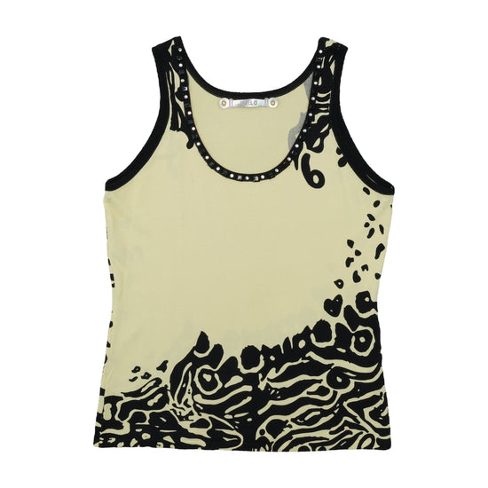 JELO Abstract Print Studded Tank Top