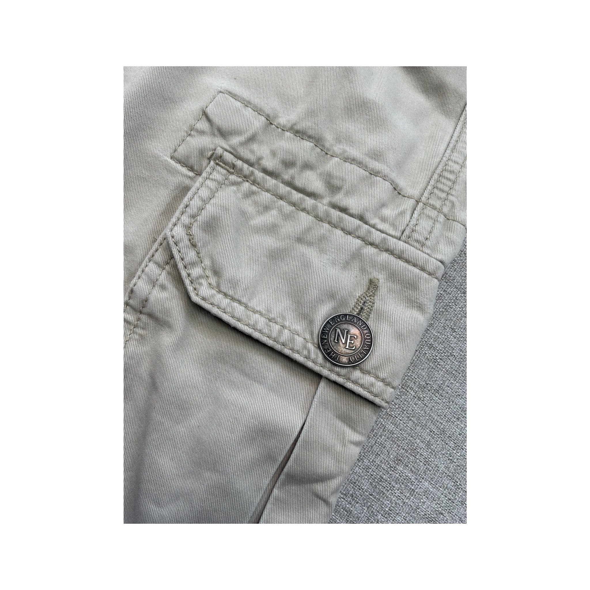 Vintage Beige Utility Cargo Shorts