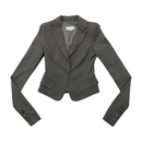 Patrizia Pepe Tailored Gray Notch-Lapel Blazer Jacket