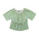 Reds Printed Ruffle Tie Front Blouse