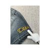 Dake Faded Denim Zip-Up Cap Sleeve Shirt