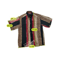 Camisa Mancini de Manga curta com riscas Verticais Abstratas
