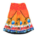 La La Leela Caribbean Print Smocked Topless Dress