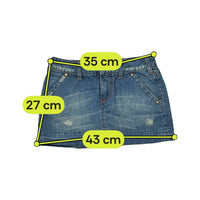 Lonsdale Distressed Denim Mini Skirt