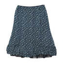 Marie Méro Floral High-Low Ruffle Hem Midi Skirt