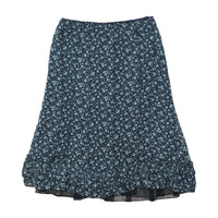 Marie Méro Floral High-Low Ruffle Hem Midi Skirt