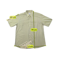Class Club Uomo Pale Yellow Striped Short Sleeve Shirt