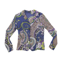 Airfield Paisley Print Cotton Blend Blouse