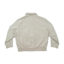 Micro Suede Beige Button Front Blouson Jacket