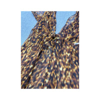 Alberta Ferretti Tortoiseshell Print Ring Strap Silk Chiffon Dress